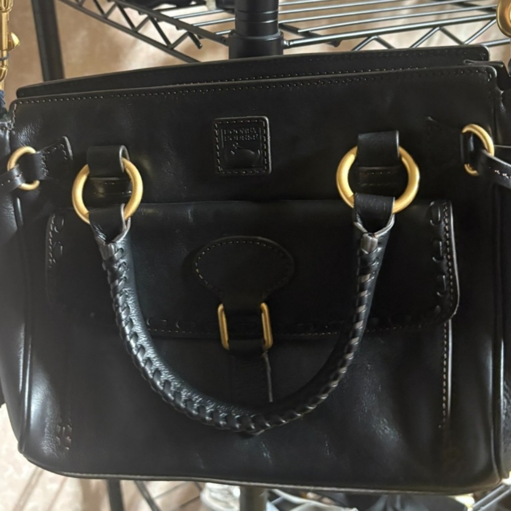 Dooney & Bourke Black Florentine Leather Satchel  Crossbody Bag NWT - Picture 11 of 16
